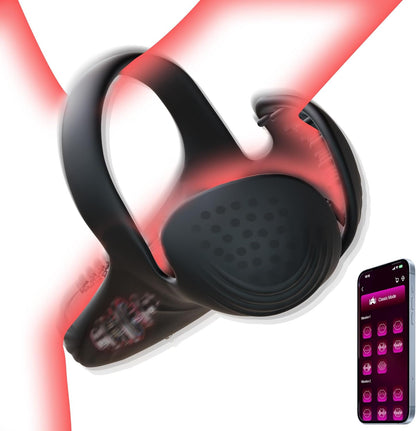 Triple Stimulations Penis Trainer Vibrator Cock Ring with 10 Intense Vibration Modes