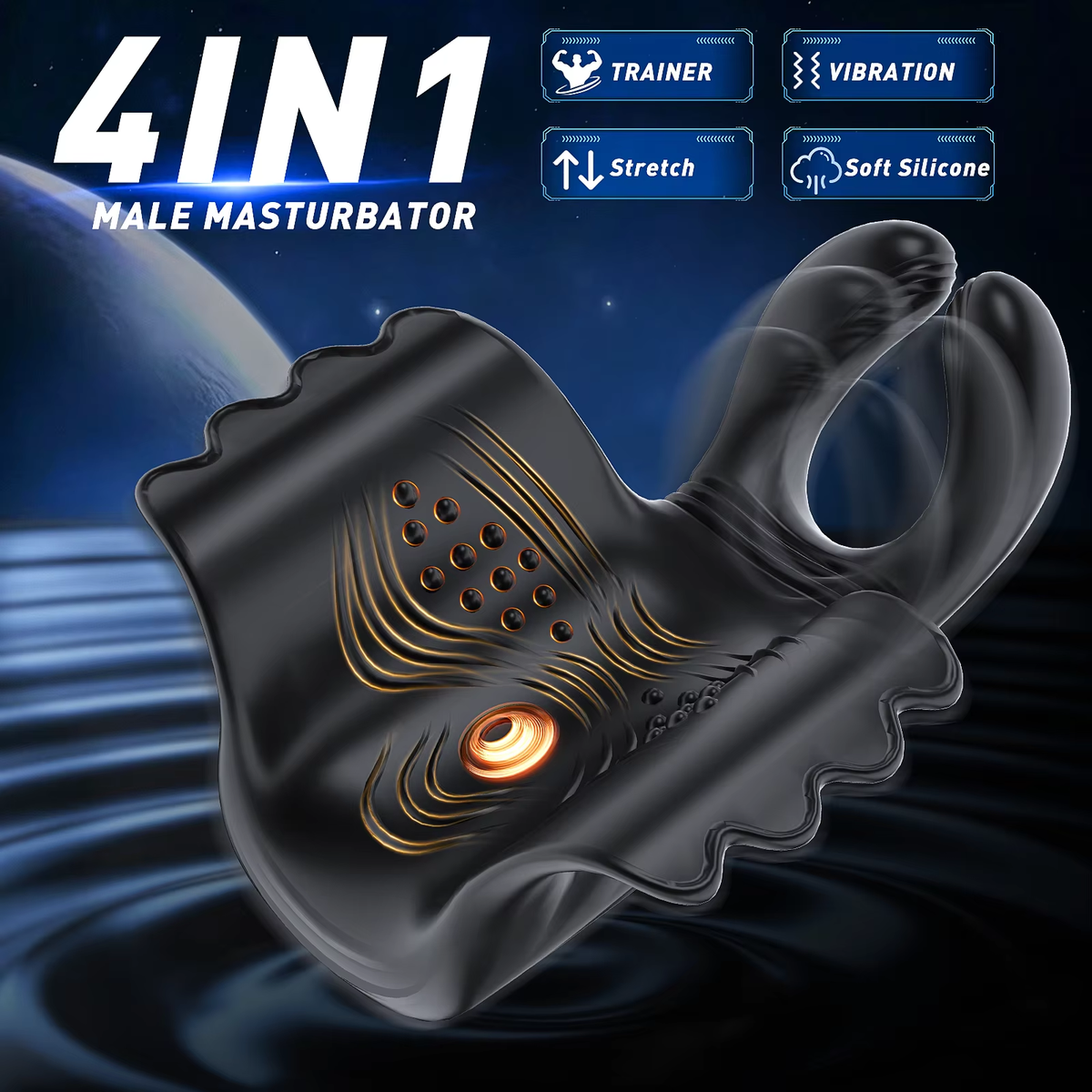 Automatic Masturbator Penis Trainer Vibrator Stimulator with 10 Pulsing & 10 Vibration Modes