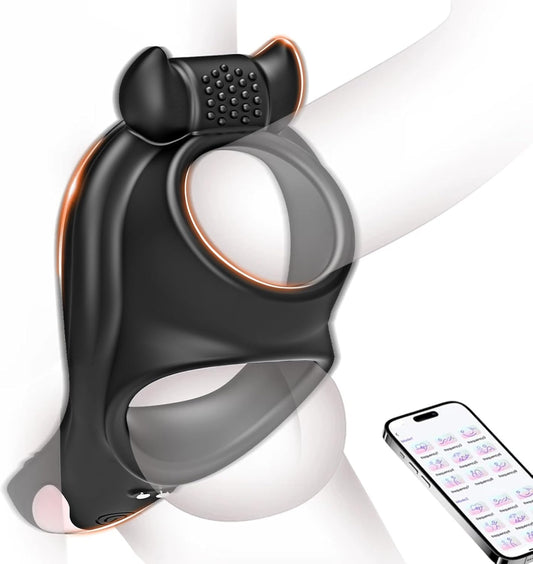 APP Control Cock Ring Penis Trainer Vibrator Stimulator with 9 Vibrations