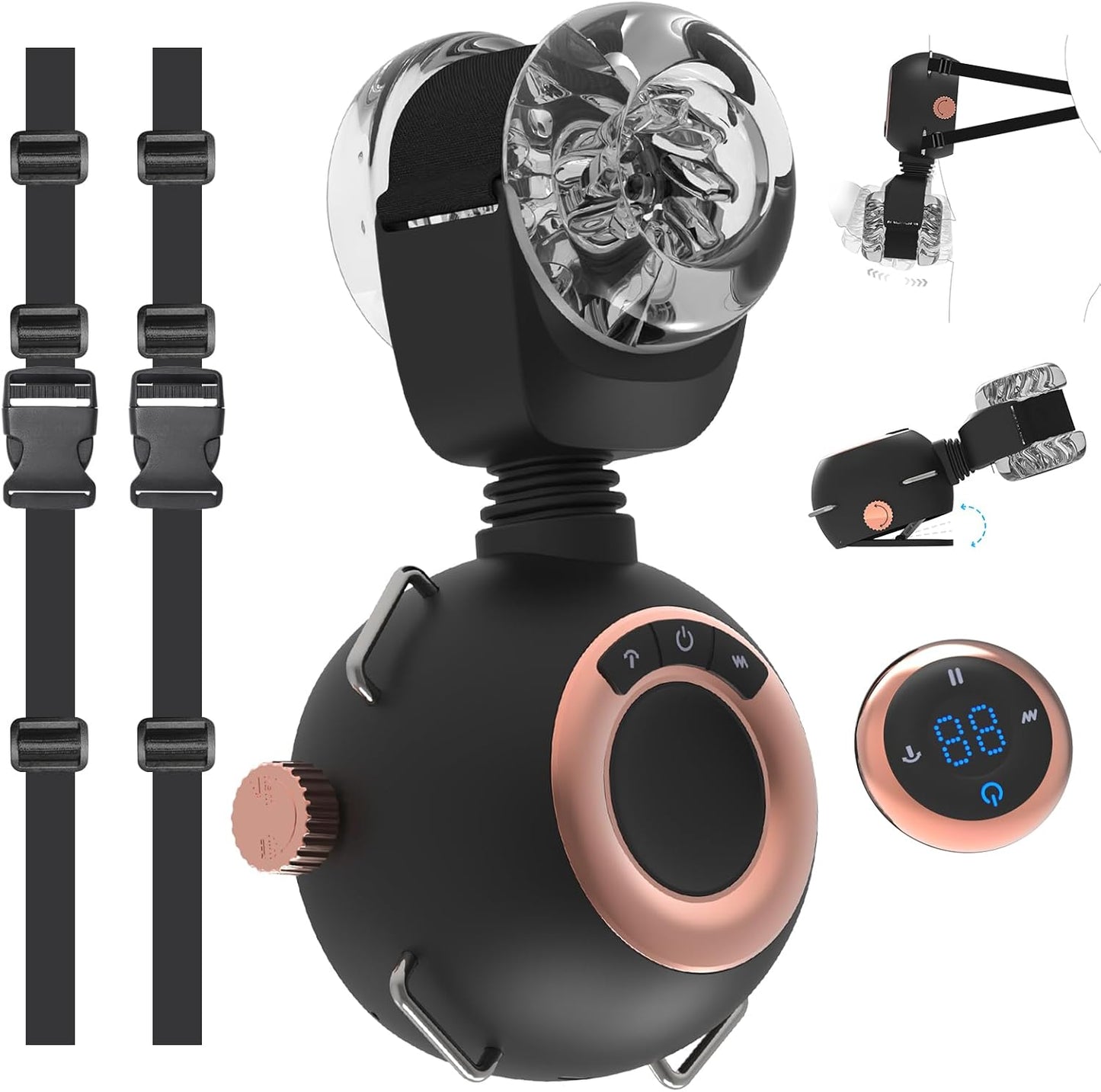 Strap-On Masturbator Sex Machine Stroker with 9 Vibrating & Swinging & Thrusting Modes