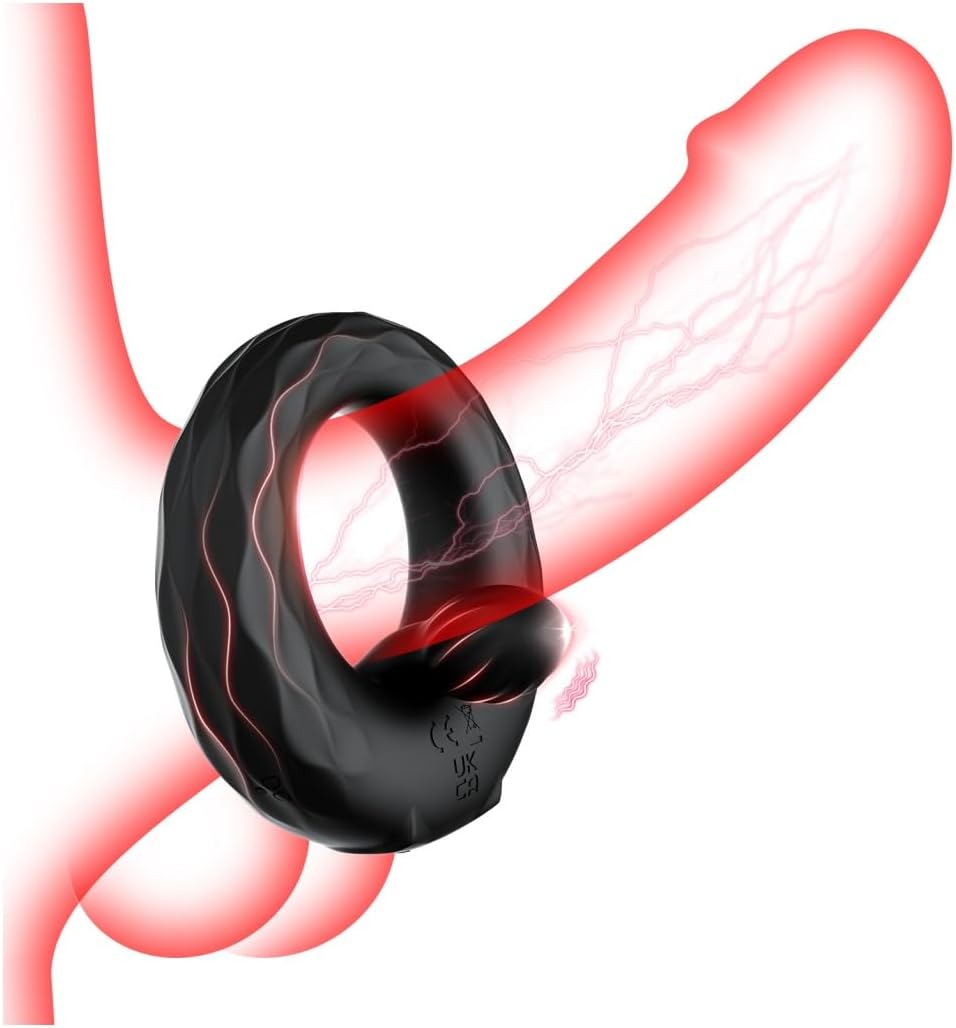 APP Pleasure Cock Ring Penis Vibrator Testicle Stimulator with 9 Vibration Modes