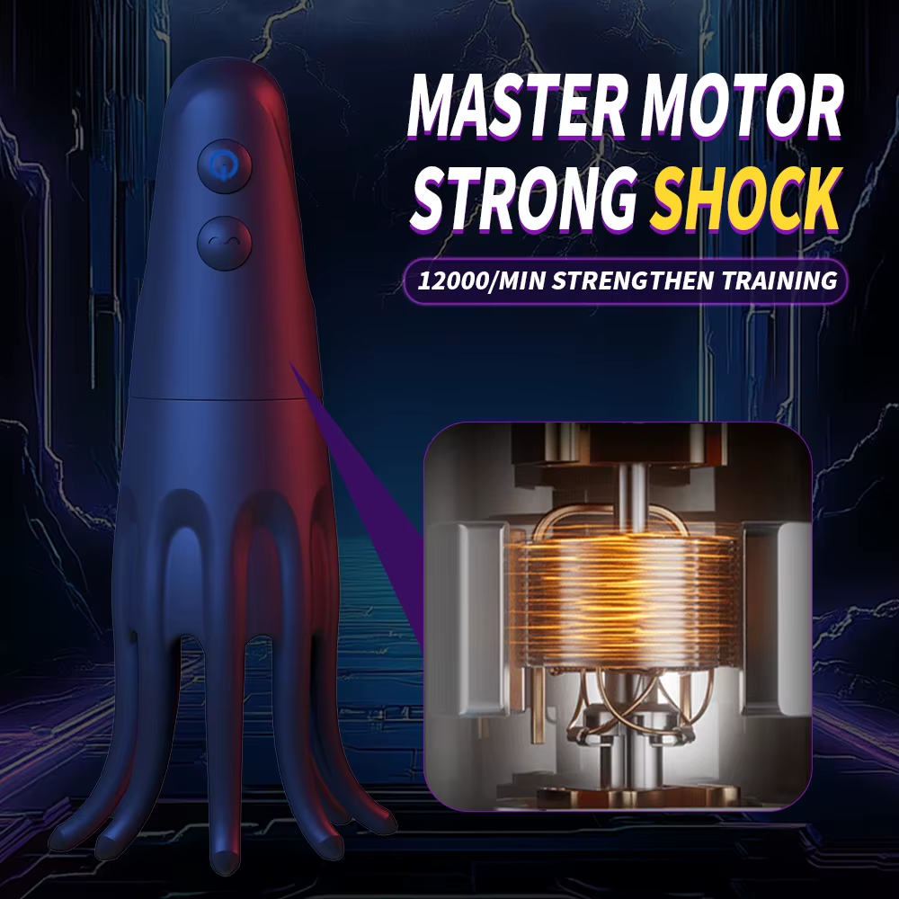 Intelligent Electric Shock Penis Vibrator Glans Trainer with 10 Vibration & 6 Shock Modes