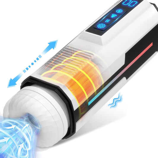 Automatic Masturbator Blowjob Machine with 7 Vibrating & 5 Sucking & Thrusting Modes