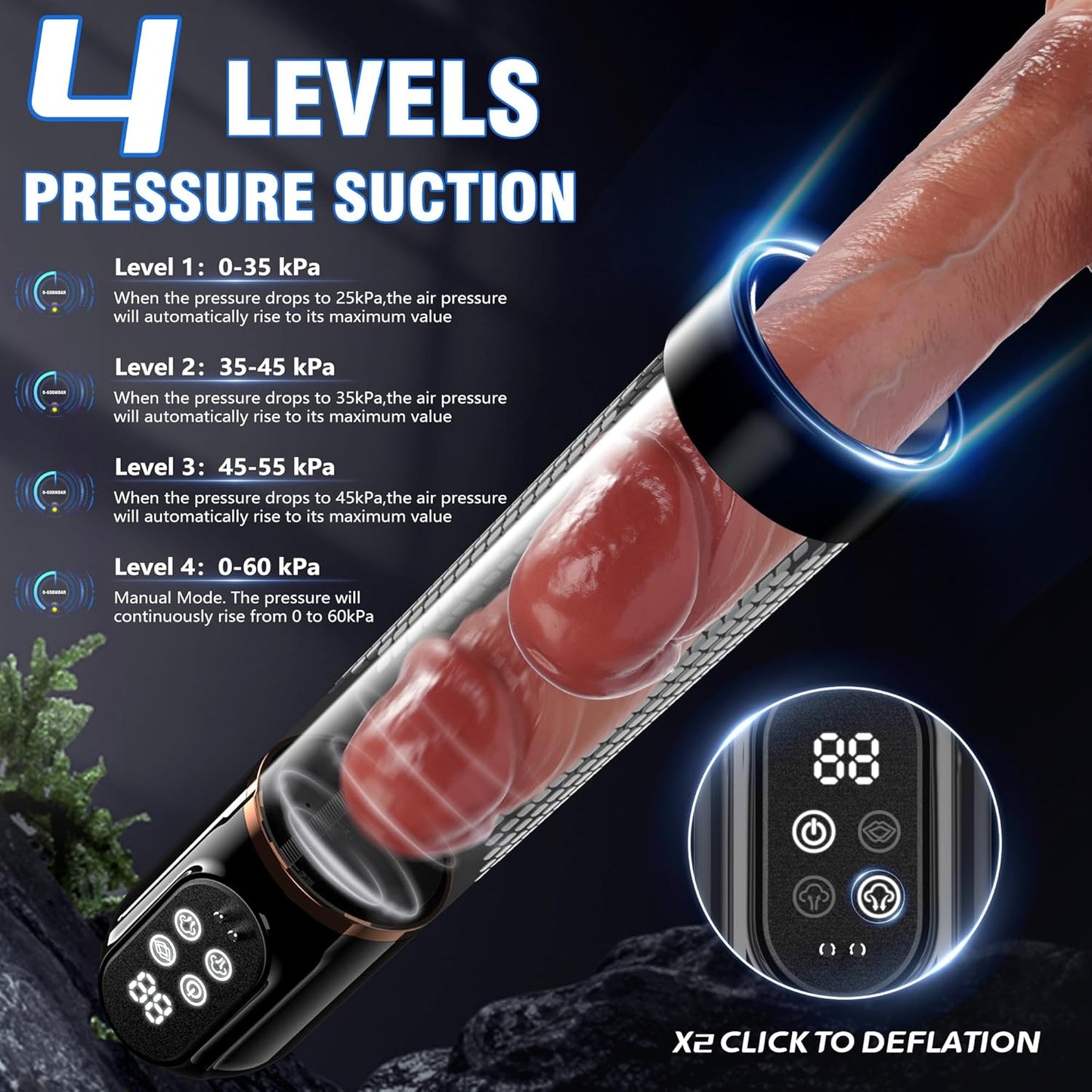 Automatic Penis Water Pump Dick Enlarger Trainer with 7 Sucking & Training Modes