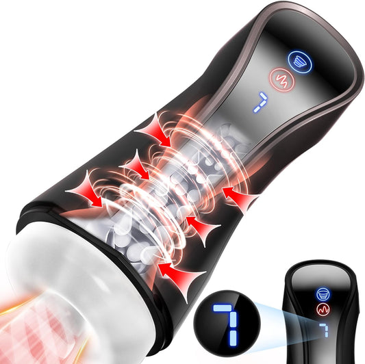 Deep Throat Automatic Masturbator Stroker Blowjob with 7 Sucking & Vibrating Modes