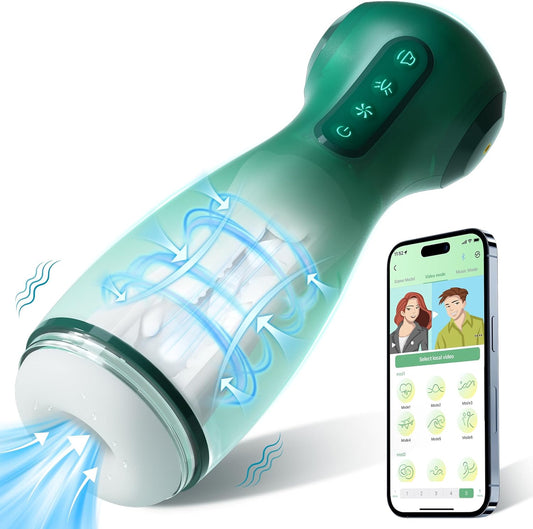 Automatic Masturbator Stroker Blowjob Machine with 9 Vibrations 9 Suction & 9 Squeeze