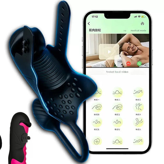 Penis Trainer Vibrator Cock Ring Anal Plug mit 10 Vibrating & Thrusting Modes