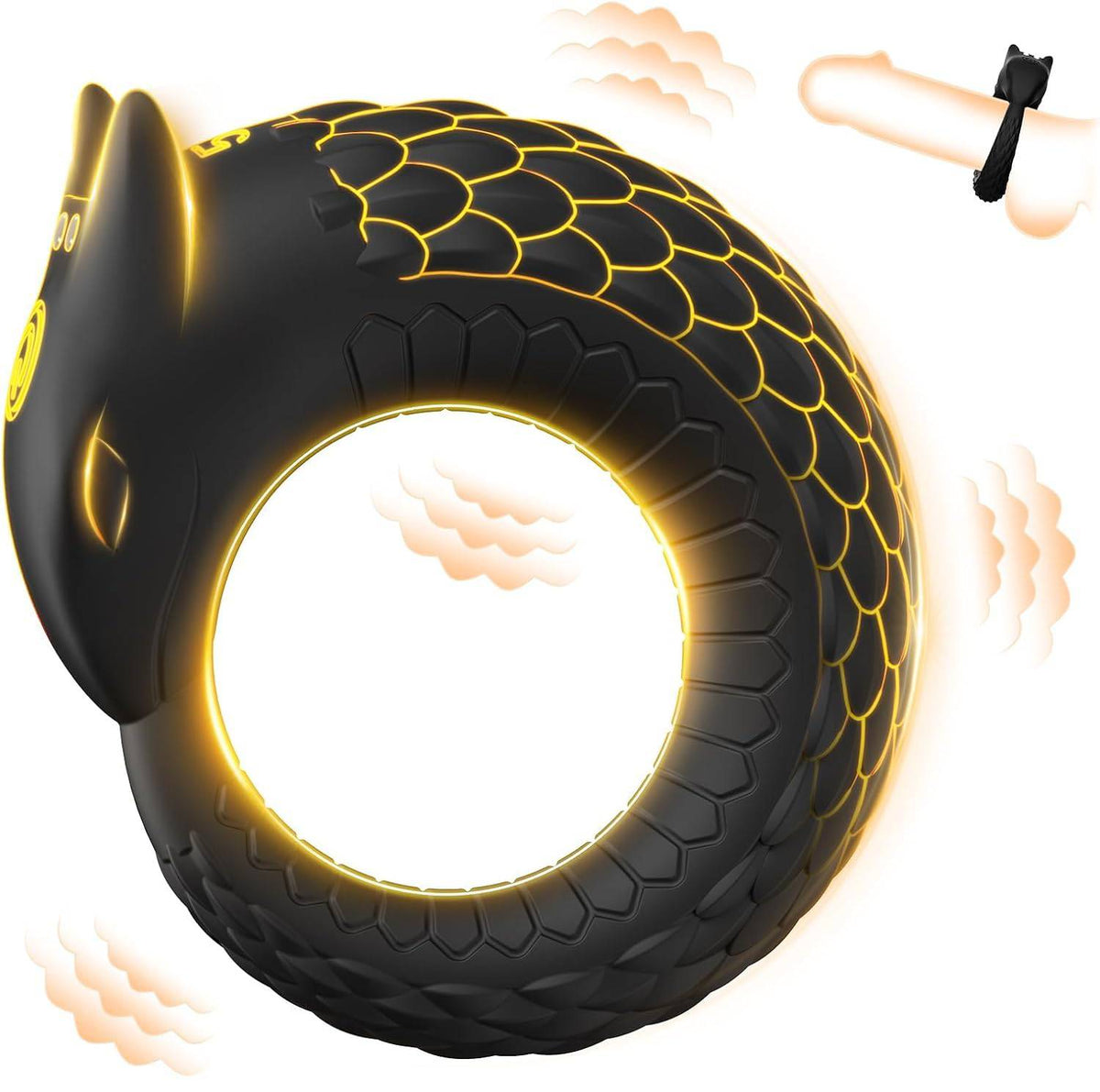 Dragon-Inspired Cock Ring Testicles Vibrator with 10 Powerful Vibration Modes