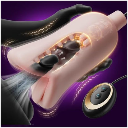 Penis Trainer Vibrator Glans Massager Oral Blowjob Masturbator with 10 Vibrations