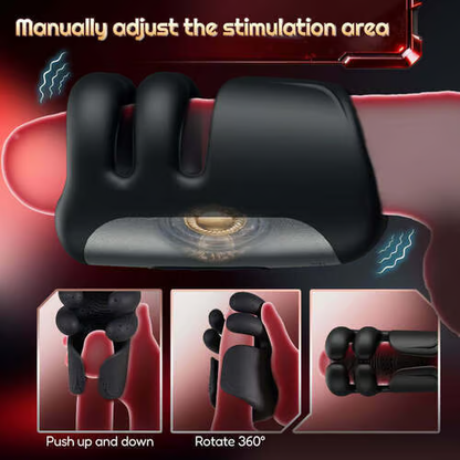 Electric Penis Trainer Glans Vibrator with 10 Massaging & Tapping & Vibrating
