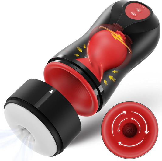 Auto Masturbator Penis Vibrator Glans Trainer with 3 Swirling 5 Tightening 10 Vibration Modes