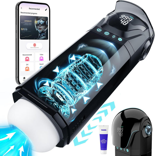 Automatic Masturbator Stroker Sex Machine with 9 Sucking & 9 Thrusting & 9 Vibrating