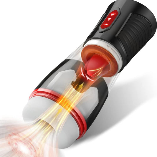 Hands-Free Automatic Sucking Masturbators cup with 7 Licking & 4 Suction Modes