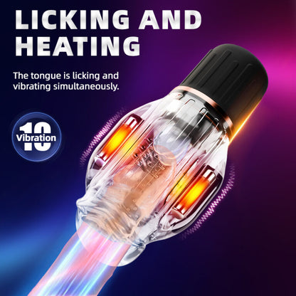 3 IN 1 Penis Trainer Vibrator Masturbator with 10 Vibrating & Licking & Heating Modes