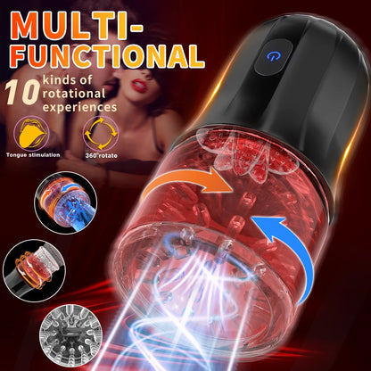 Automatic Masturbator Machine Piston Sucker Blowjob with 10 Rotation Modes