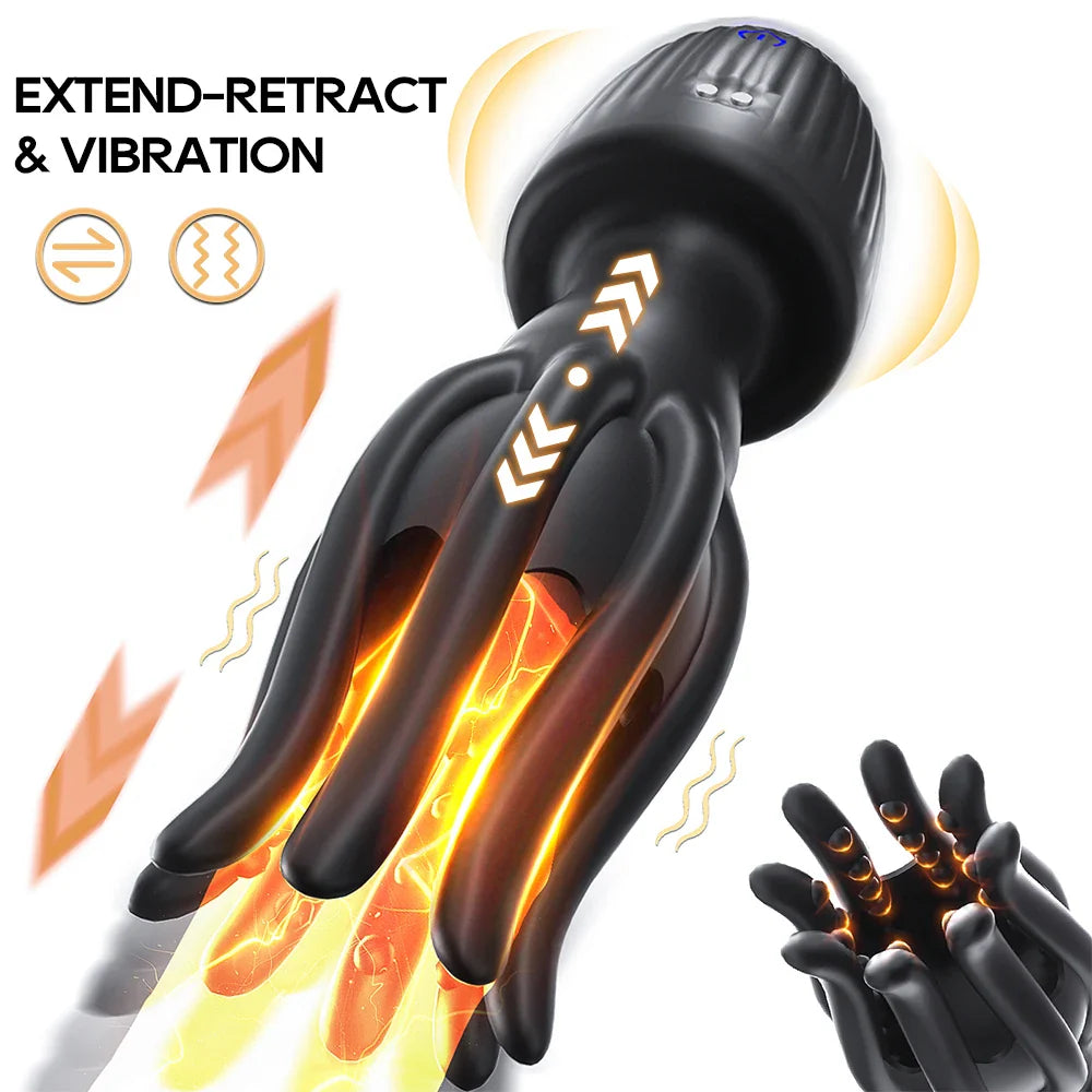 Glans Vibrator Penis Testicular Massage Trainer Masturbator with 10 Frequency & Expansion & Vibrations