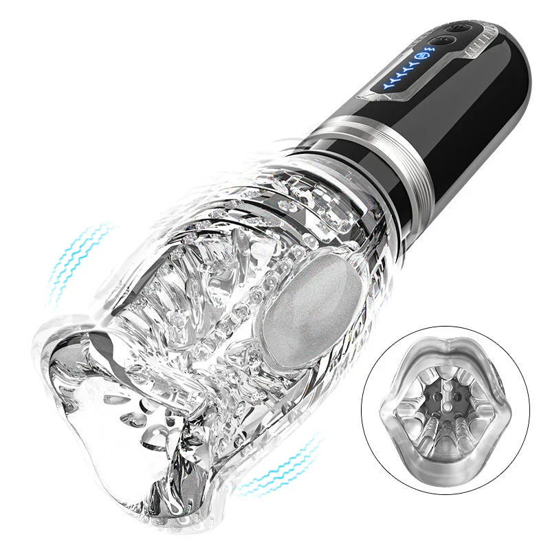 Automatic Penis Trainer Stroker Masturbator with 5 Thrust & Rotation & 7 Vibration Modes