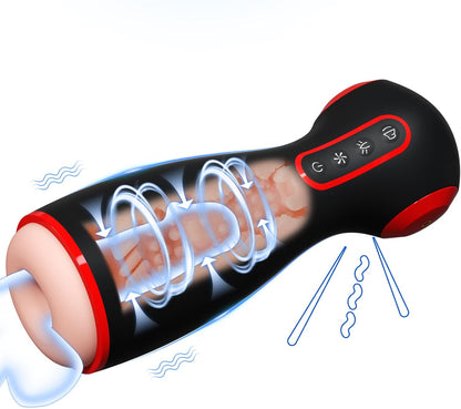 Automatic Blowjob Machine Masturbator with 10 Vibrating & 7 Sucking & 7 Squeezing