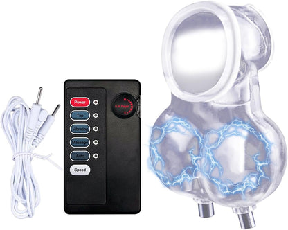 E-stim Testicles Crusher Male Chastity Devices with Multiple Electric Shock Modes