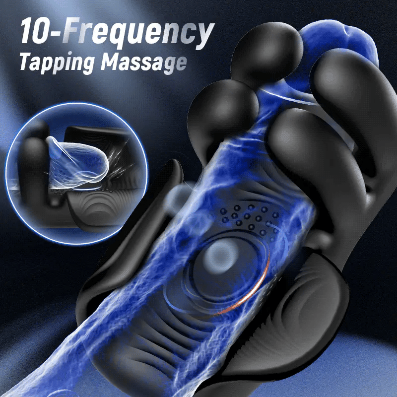 Electric Penis Trainer Glans Vibrator with 10 Massaging & Tapping & Vibrating