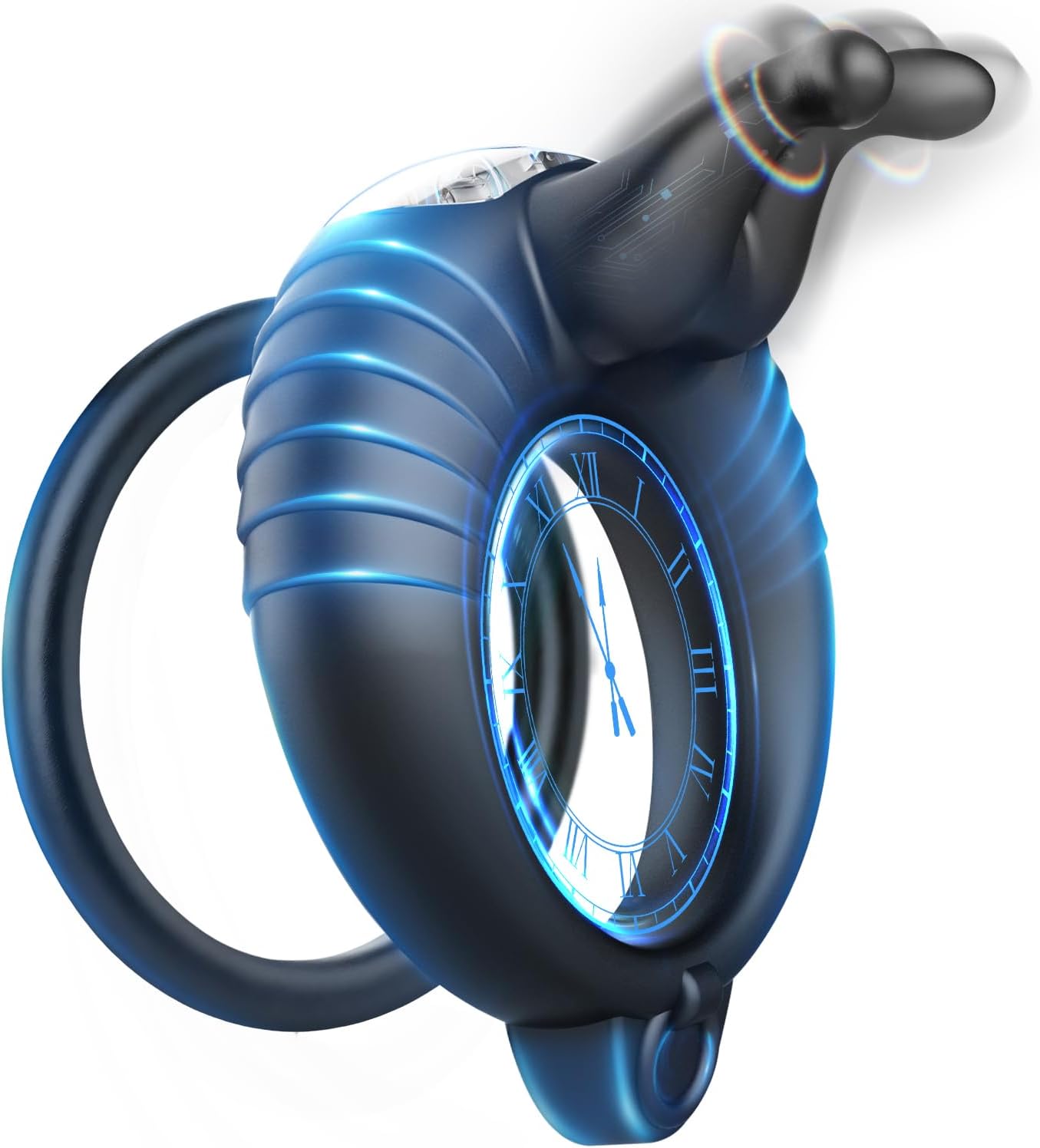 Double Penis Ring Trainer Vibrator Glans Stimulator with 10 Vibrations Modes