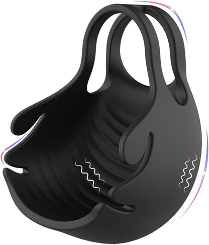 Scrotum Pouch Cock Ring Ball Stretcher Penis Trainer Enhancer Vibrator Delay Ejaculator