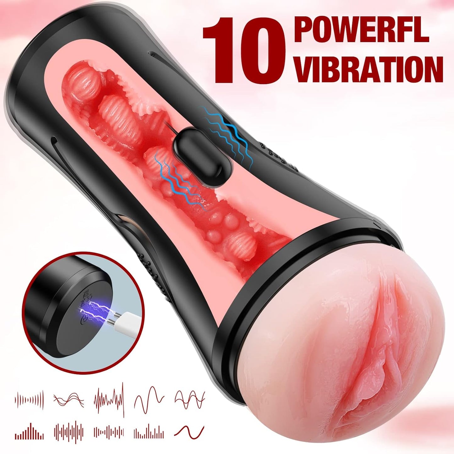 Pressing Realistic Masturbator Pocket Pussy Penis Stroker Blowjob
