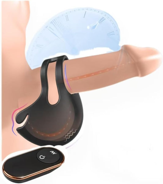 Scrotum Pouch Cock Ring Ball Stretcher Penis Trainer Enhancer Vibrator Delay Ejaculator