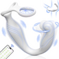 Anal Vibrator Prostate Massager Butt Plug Penis Ring with 10 Rotating & Thrusting Modes