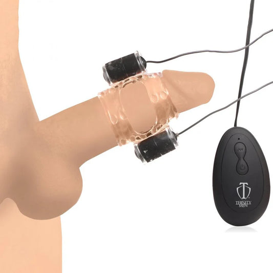 Vibrating Cock Ring Glans Penis Head Sleeve Stroker with  3 Speeds & 17 Patterns