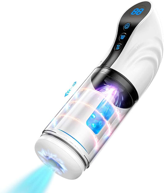 Electric Masturbator Blowjob Penis Massager with 9 Modes Sucking Thrusting & Rotating