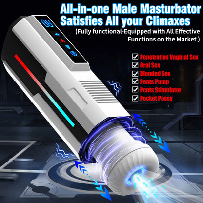 Automatic Masturbator Blowjob Machine with 7 Vibrating & 5 Sucking & Thrusting Modes