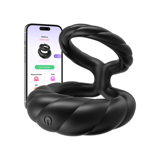 Electric Lock Penis Ring Vibrator Glans Stimulator with 10 Powerful Vibration Modes