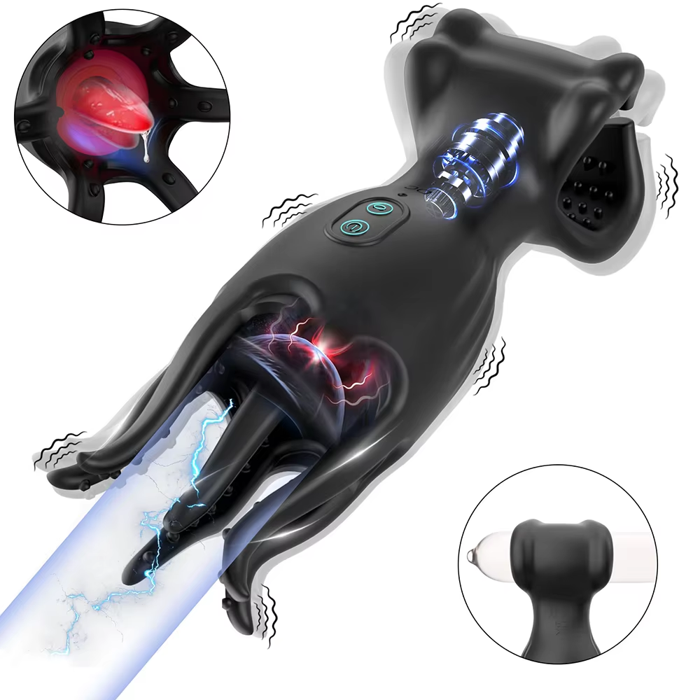 Penis Trainer Vibrator Glans Stimulator Oral Sex Masturbator with 9 Modes
