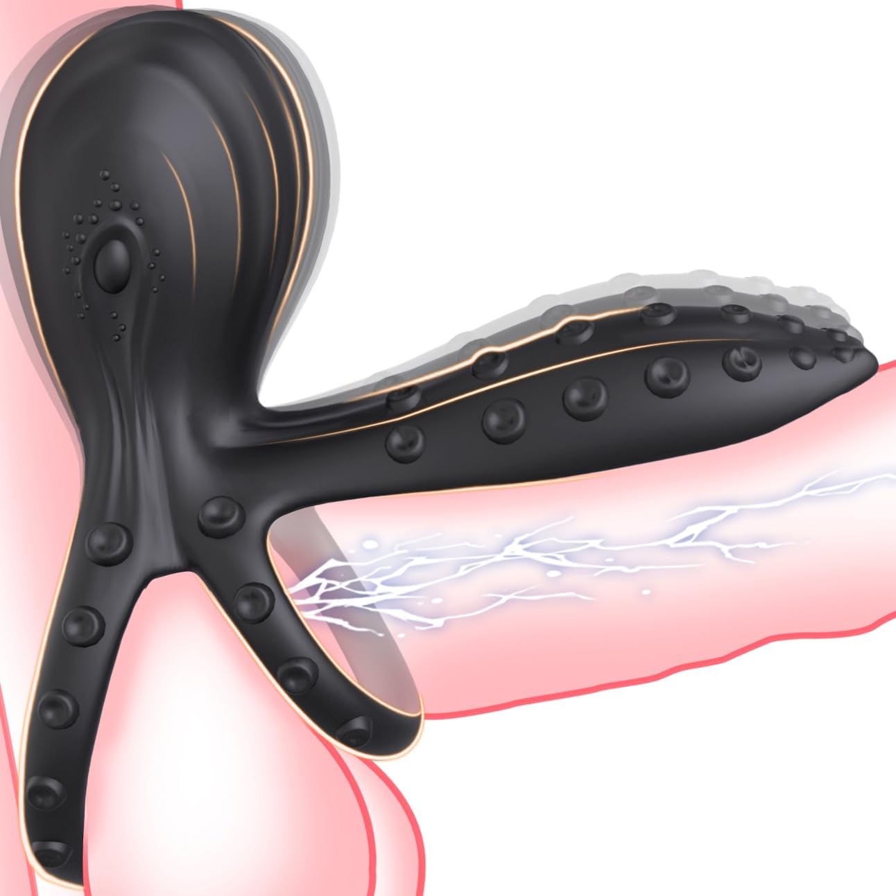 Octopus-Shaped Cockring Penis Sleeve G Spot & Penis Stimulatior with 10 Vibration Modes