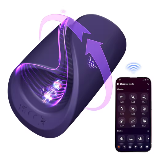 Bluetooth Penis Delay Trainer Cock Ring Glans Massager with 10 Vibrations