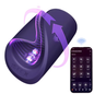 Bluetooth Penis Delay Trainer Cock Ring Glans Massager with 10 Vibrations