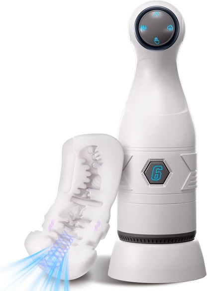 6 IN 1 Upgraded Automatic Masturbator Sex Machine with 6 Vibration & 4 Sucking Modes