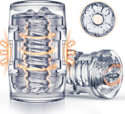 Open Ended Penis Trainer Pocket Pussy Squeezable Masturbator Stroker Blowjob