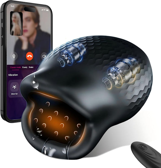 APP Electric Penis Trainer Vibrator Glans Stimulation Pocket Pussy with 10 Vibrations