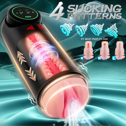 3 in 1 Automatic Masturbator Stroker with 4 Sucking & Vibrating & Thrusting Modes