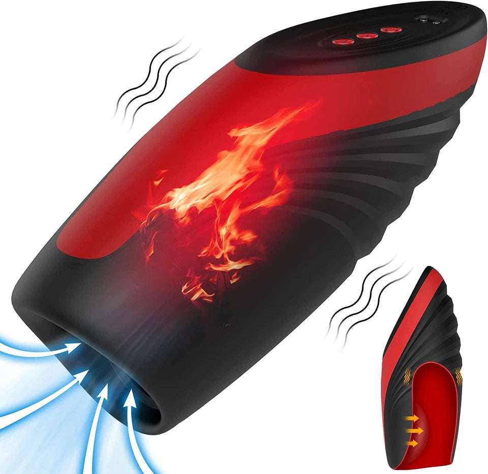 Electric Penis Trainer Vibrator Stroker with & 6 Suction & 9 Vibration Modes & Heating