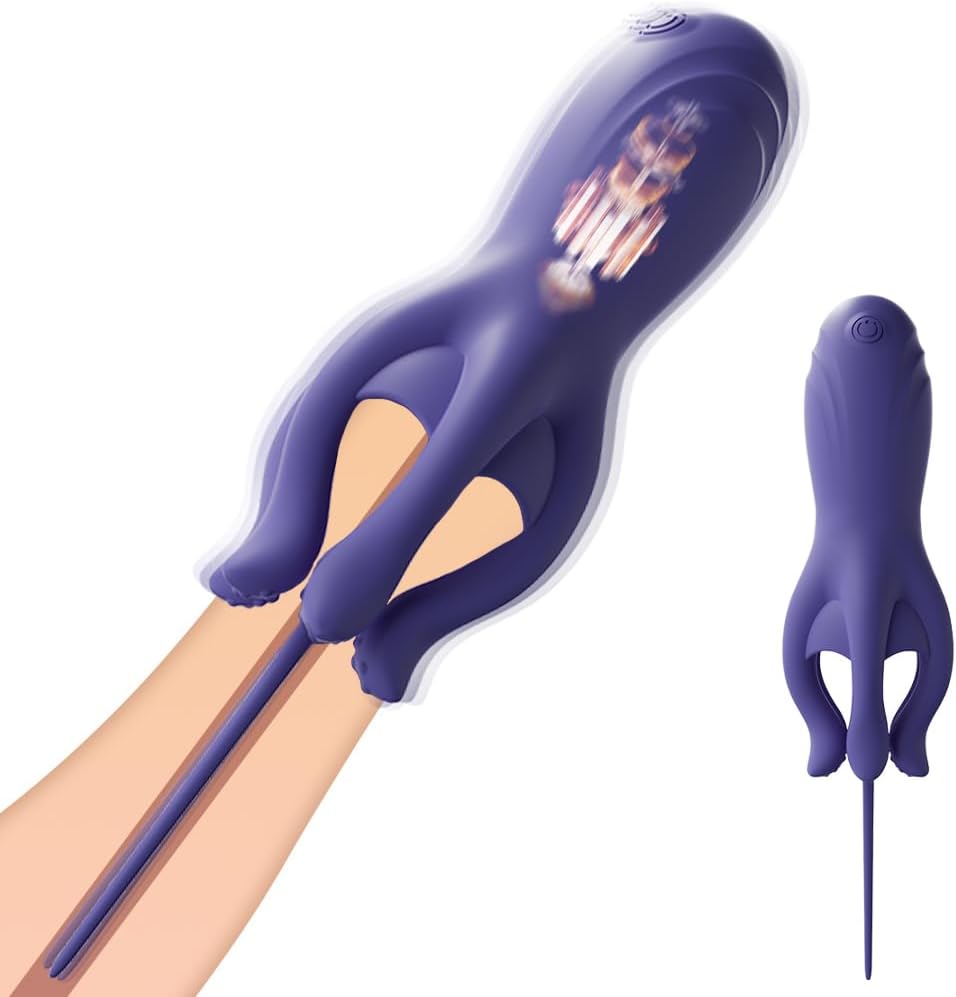 2 IN 1 Glans Vibrator Prostate Stimulator Penis Vibrator Dilator with 10 Vibration Modes