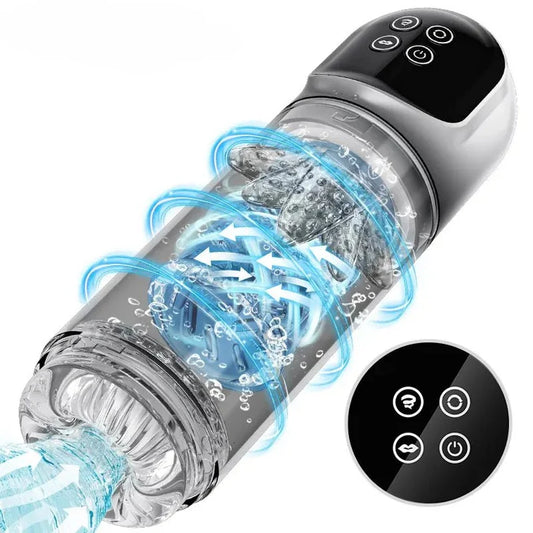 4 Pump & 7 Sucking Rotating Licking Automatic Masturbator Penis Pump Stroker