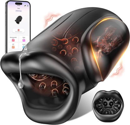 Mouth Blowjob Stroker Penis Trainer Masturbator with 10 Vibrating Modes
