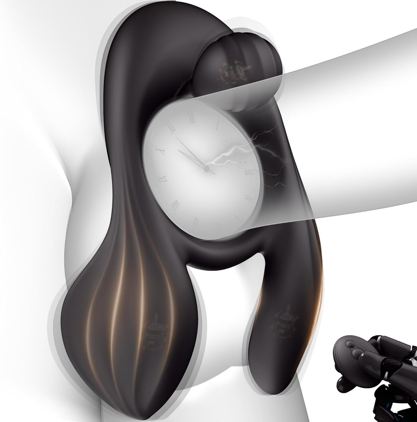 Remote Dual Testicle Vibrator Cock Ring Stimulator with 3 Motors & 10 Vibrations