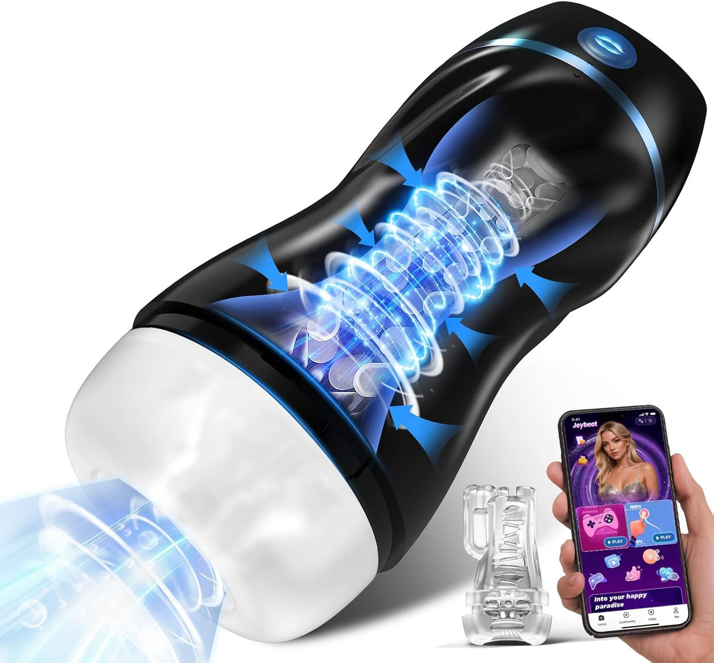 AI Interactive Masturbator Stroker Blowjob with 7 Vibration & Suction Modes