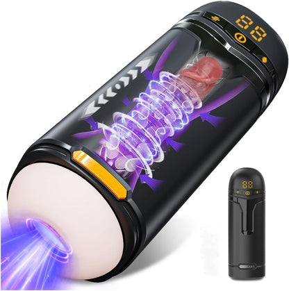 Electric Masturbator Vacuum Pump with 10 Thrusting & Rotating & Vibrating & Sucking