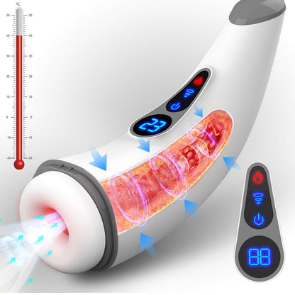 Auto Masturbator Stroker Blowjob Machine With 7 Sucking & 3 Vibrating & Heating Modes