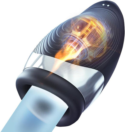 Electric Penis Trainer Vibrator Stroker Blowjob with 9 Vibration & Heating Function Modes